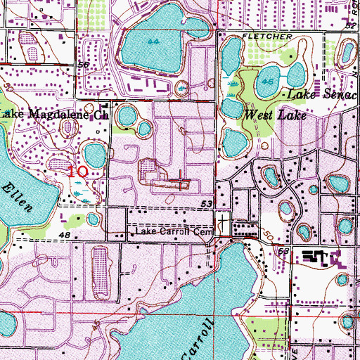 Topographic Map of Lake Ellen Estates, FL