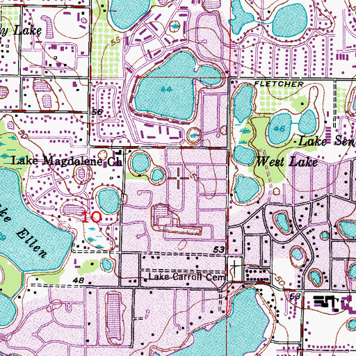 Topographic Map of Lake Ellen Grove, FL