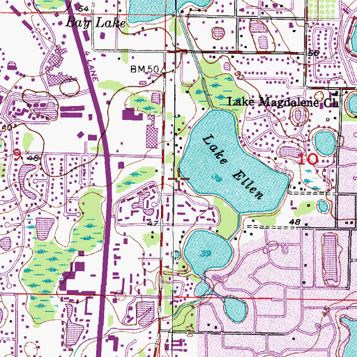 Topographic Map of Lake Ellen Villas, FL