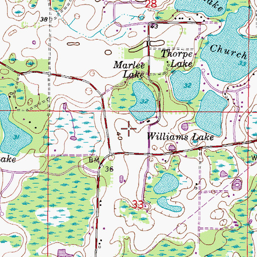 Topographic Map of Lake Julia, FL