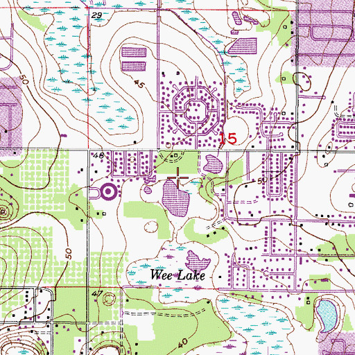 Topographic Map of Lake June Estates, FL