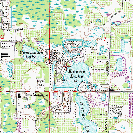 Topographic Map of Lake Keen, FL