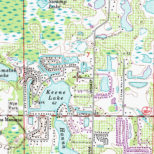 Topographic Map of Lake Keen Estates, FL