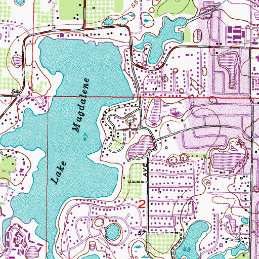 Topographic Map of Lake Magdalene Park, FL