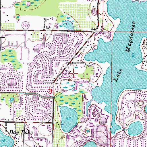 Topographic Map of Lake Magdalene Woods, FL