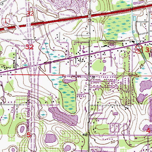 Topographic Map of Lake Marie Mobile Estates, FL