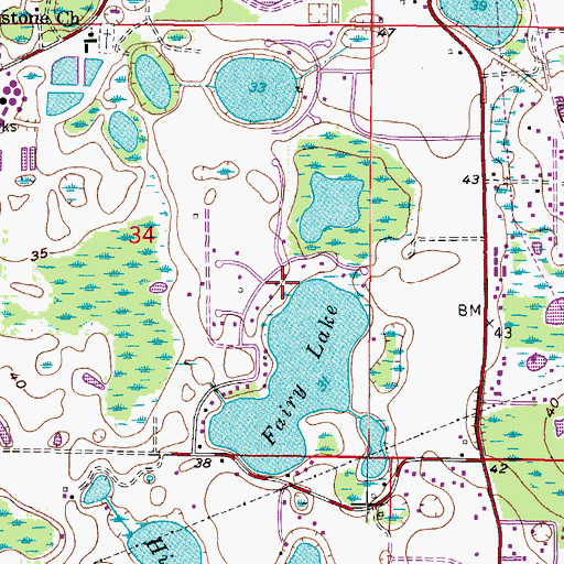 Topographic Map of Lake Maurine, FL