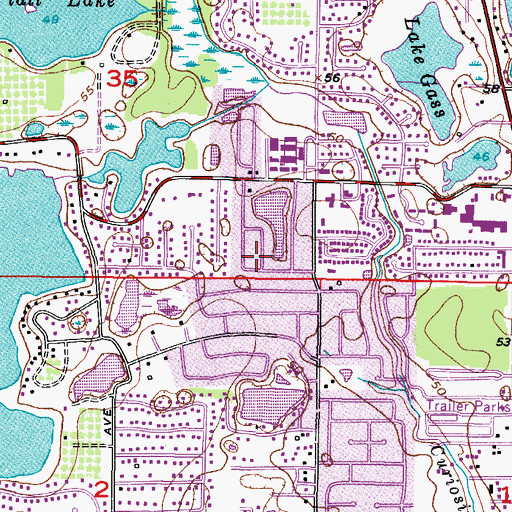 Topographic Map of Lake Morley Terrace Estates, FL