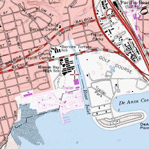 Topographic Map of Rose Inlet, CA