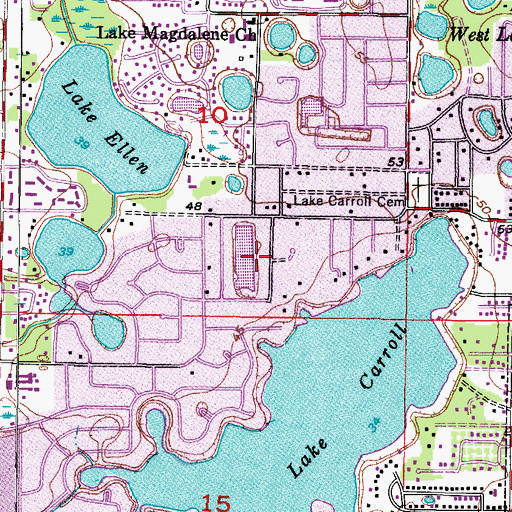 Topographic Map of Lake Ridge, FL
