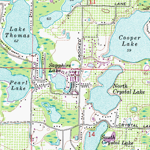 Topographic Map of Lake Sapphire Village, FL