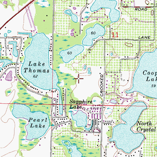 Topographic Map of Lake Thomas Estates, FL