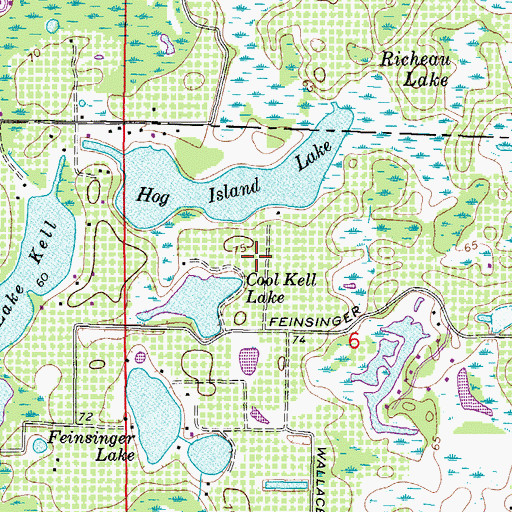 Topographic Map of Lakes of Wellington, FL