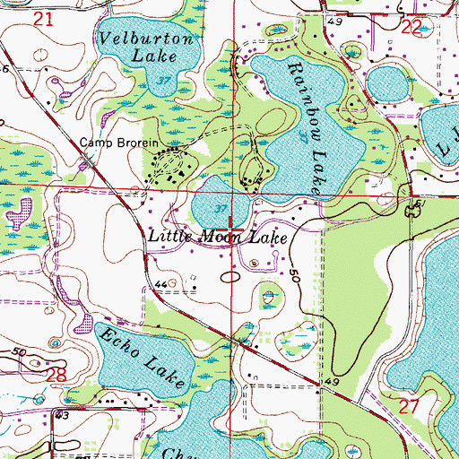 Topographic Map of Lakeside Grove Estates, FL