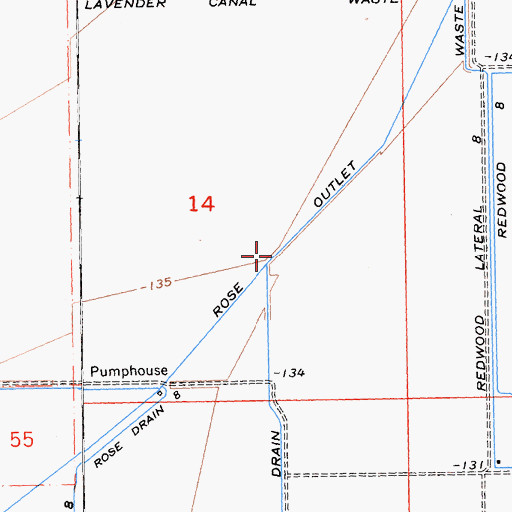 Topographic Map of Rose Outlet, CA