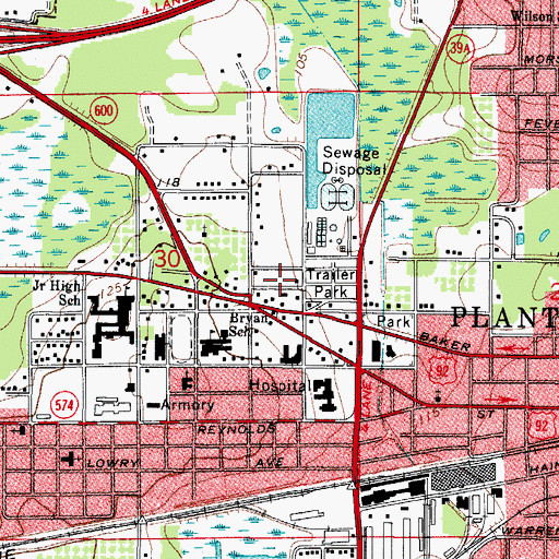 Topographic Map of Lakewood Place, FL