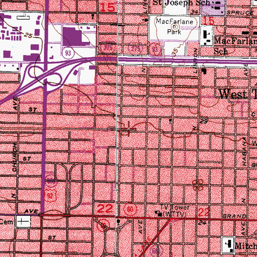 Topographic Map of Lamb, FL