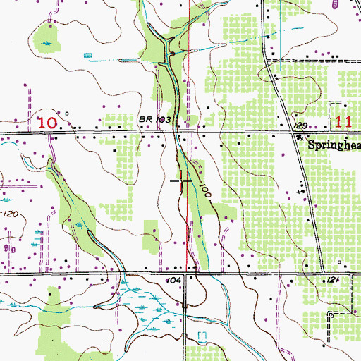 Topographic Map of Lambert, FL