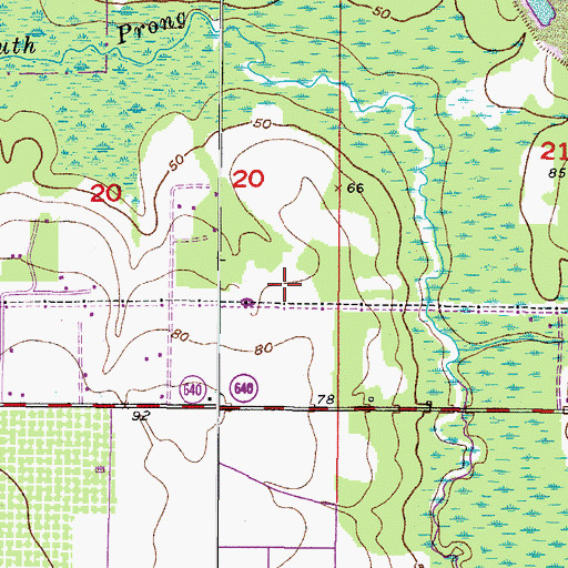 Topographic Map of Lane Acres, FL