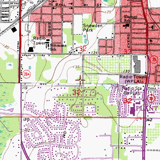 Topographic Map of Pine Dale Meadows, FL