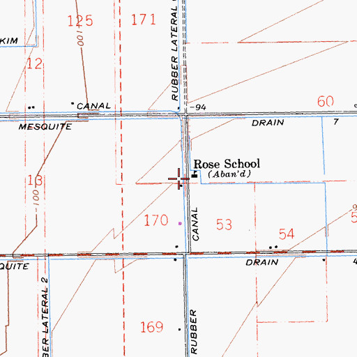 Topographic Map of Rose School, CA