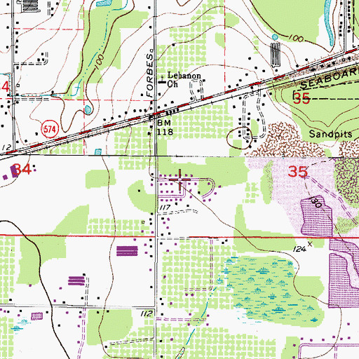 Topographic Map of Pine Grove Terrace, FL