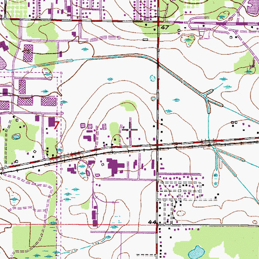 Topographic Map of Pine Lawn Terrace, FL