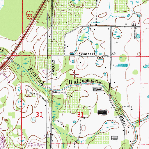Topographic Map of Pine Ridge, FL