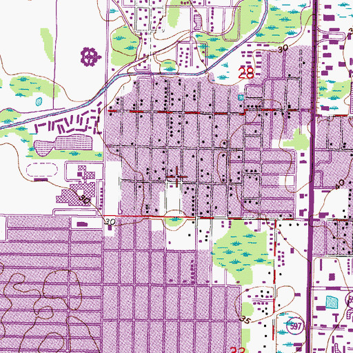 Topographic Map of Pinecrest Villa, FL