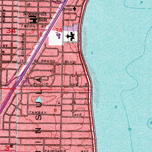 Topographic Map of Pinehurst, FL