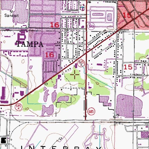 Topographic Map of Pinewood, FL