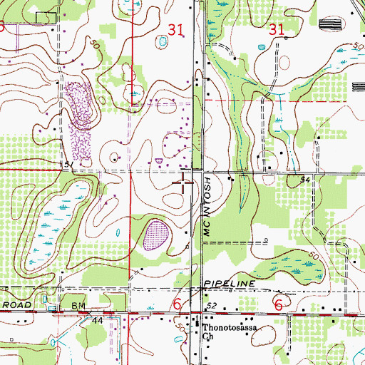 Topographic Map of Pinker East, FL