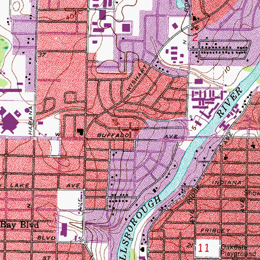 Topographic Map of Plainfield, FL