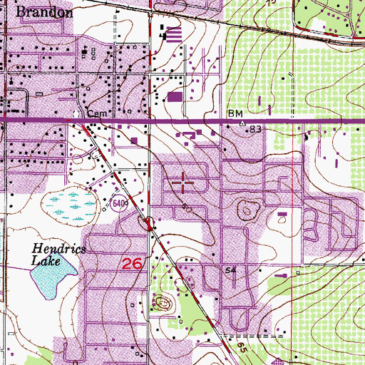 Topographic Map of Plantation Estates, FL