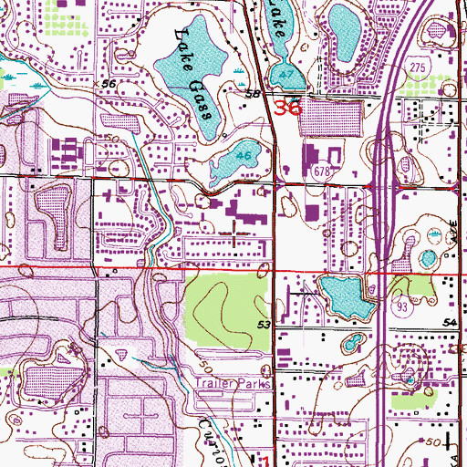 Topographic Map of Pleasant Estates, FL