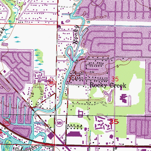 Topographic Map of Plouff, FL