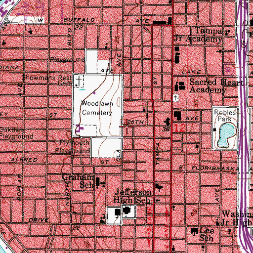 Topographic Map of Plymouth Court, FL