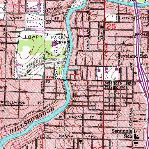 Topographic Map of Poinsettia Park, FL