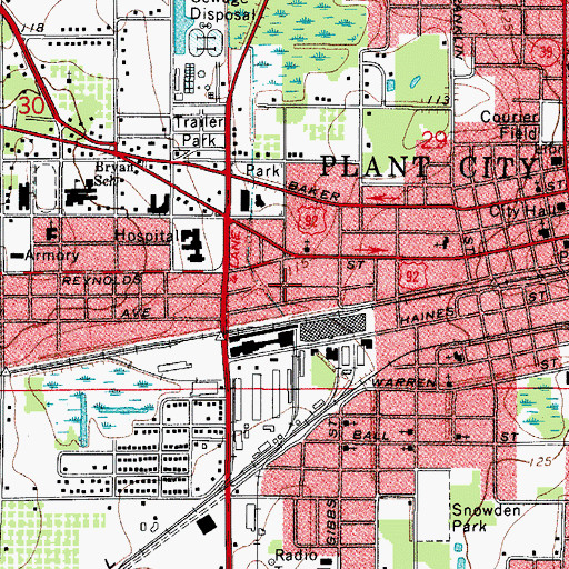 Topographic Map of Poinsettia Place, FL
