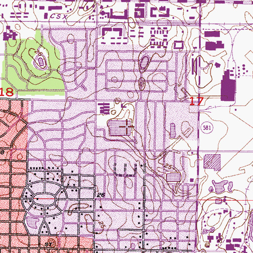 Topographic Map of Poinsettia Village, FL