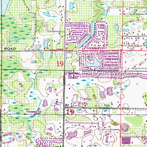 Topographic Map of Pond Eddy, FL