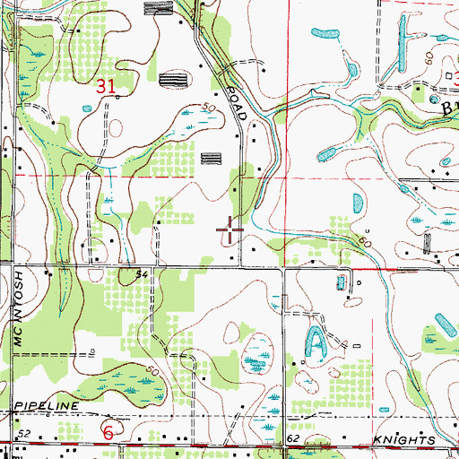Topographic Map of Pondside Gardens, FL