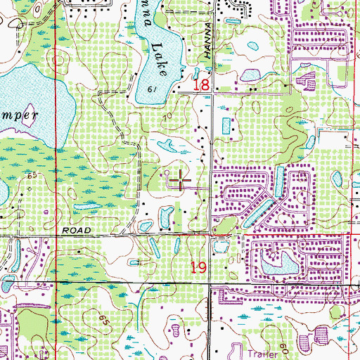Topographic Map of Popes, FL