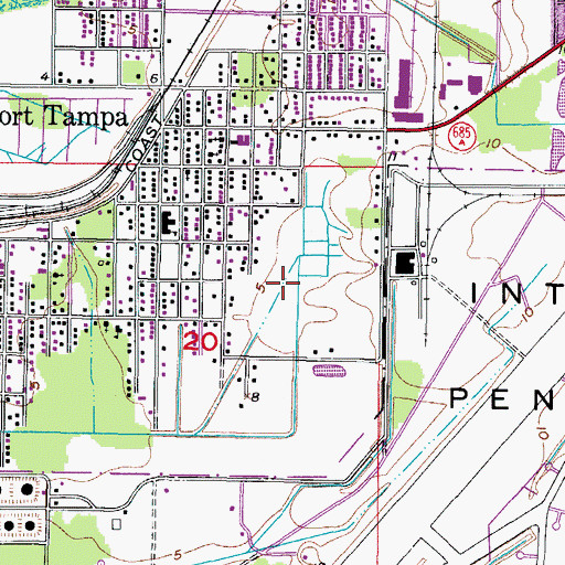 Topographic Map of Port Tampa Communities, FL