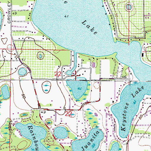 Topographic Map of Post Shores, FL