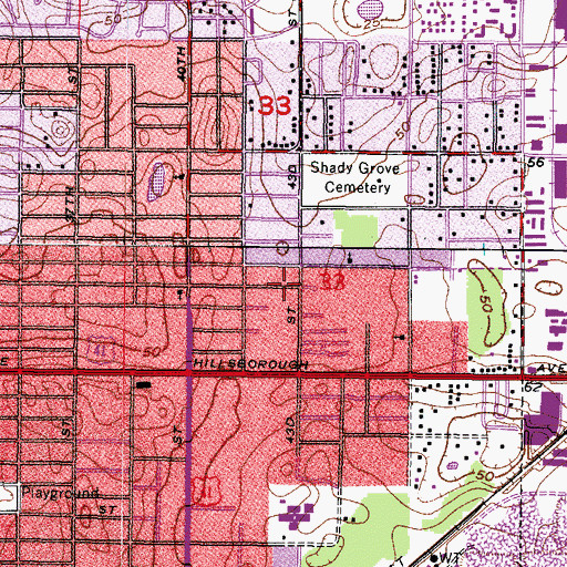 Topographic Map of Powhatan Hills, FL