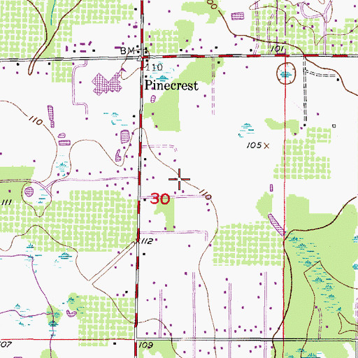 Topographic Map of Princess Estates, FL