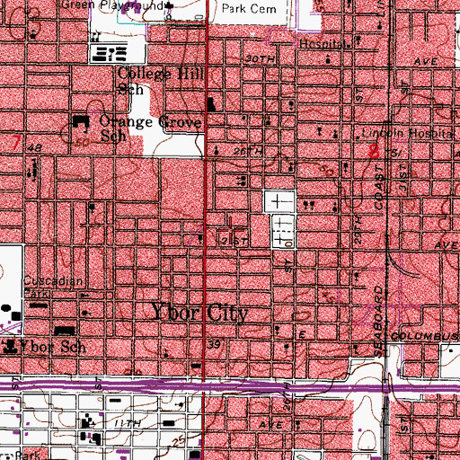 Topographic Map of Princeton Heights, FL