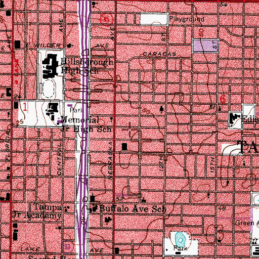 Topographic Map of Prospect Place, FL