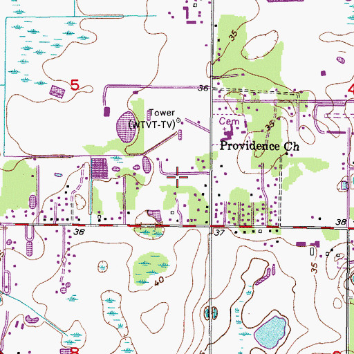 Topographic Map of Providence Oaks, FL
